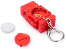 sleutelhanger Robot 5,6 cm RVS rood 4-delig