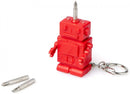 sleutelhanger Robot 5,6 cm RVS rood 4-delig