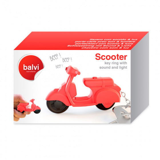 sleutelhanger Scooter 4 x 6,3 cm ABS rood