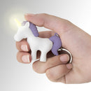 sleutelhanger Unicorn met licht 7 x 5,5 cm ABS paars