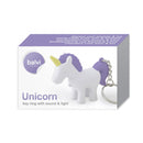 sleutelhanger Unicorn met licht 7 x 5,5 cm ABS paars