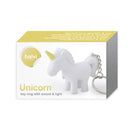 sleutelhanger Unicorn met licht 7 x 5,5 cm ABS wit