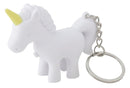 sleutelhanger Unicorn met licht 7 x 5,5 cm ABS wit