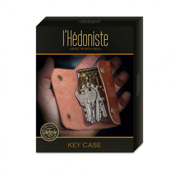 sleutelhouder l'Hédoniste heren 10,5 x 6 cm leer bruin