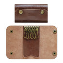 sleutelhouder l'Hédoniste heren 10,5 x 6 cm leer bruin