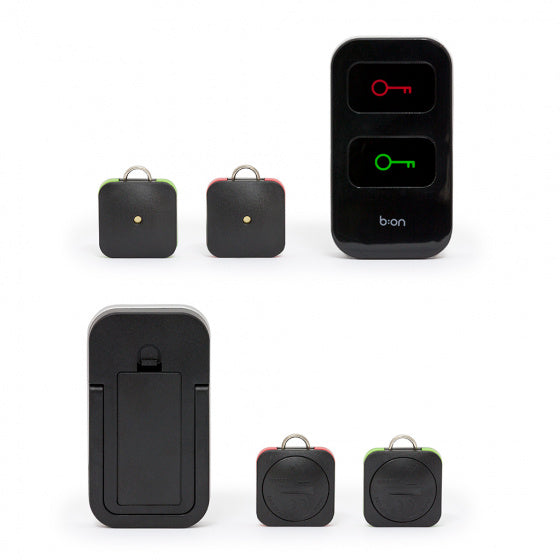 sleutelzoeker & sleutelring 9 x 5 cm kunststof zwart