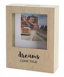 spaarpot Dreams 19,5 x 14,5 x 5 cm MDF naturel