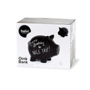 spaarpot Oink Bank 18,5 x 20 cm keramiek zwart