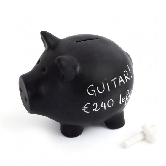 spaarpot Oink Bank 18,5 x 20 cm keramiek zwart