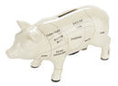 spaarpot Varken 11 x 20 x 7 cm keramiek wit