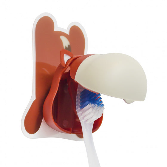 tandenborstelhouder Vos 5,6 cm PVC bruin