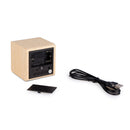 wekker led 7 cm hout blank 2-delig