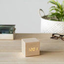 wekker led 7 cm hout blank 2-delig