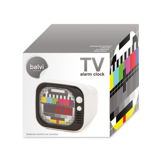 wekker TV junior 8 x 9 cm ABS wit