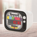 wekker TV junior 8 x 9 cm ABS wit