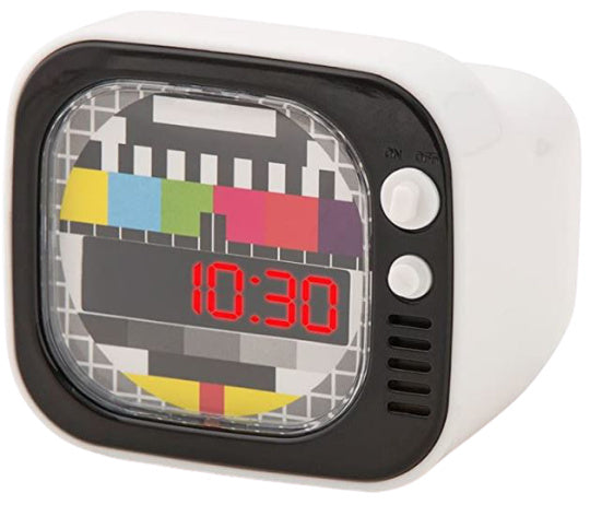 wekker TV junior 8 x 9 cm ABS wit