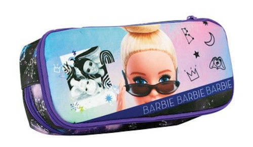 etui meisjes 23,5 x 10,5 cm polyester paars/zwart