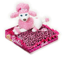 knuffelpoedel kussen junior 30 x 30 cm pluche wit/roze
