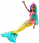 Barbie Dreamtopia Zeemeermin met blauwgroen en paars haar