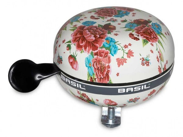 Fietsbel Basil Bloom ø80mm - wit met bloemen