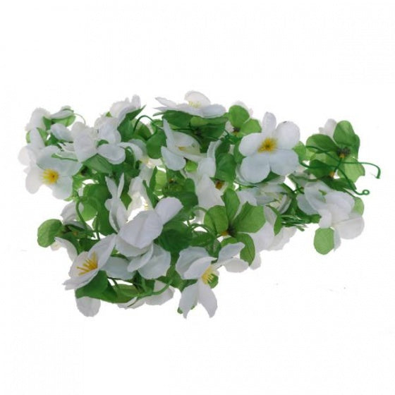 Bloemenstreng Basil Garland - wit