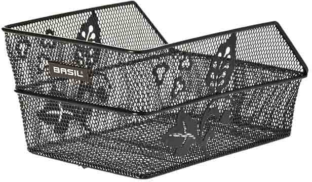 Fietsmand Basil Cento Flower S 36 x 26 x 18 cm - zwart