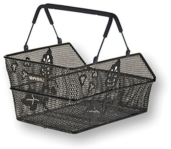 Fietsmand Basil Cento S Flower Multi 36 x 26 x 18 cm - zwart