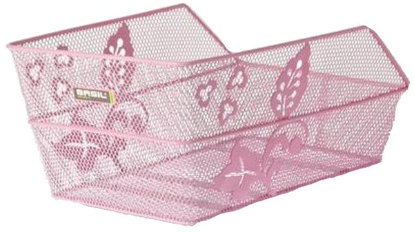 Fietsmand Basil Cento Flower met bagagedragerbevestiging 45 x 31 x 21 cm - roze