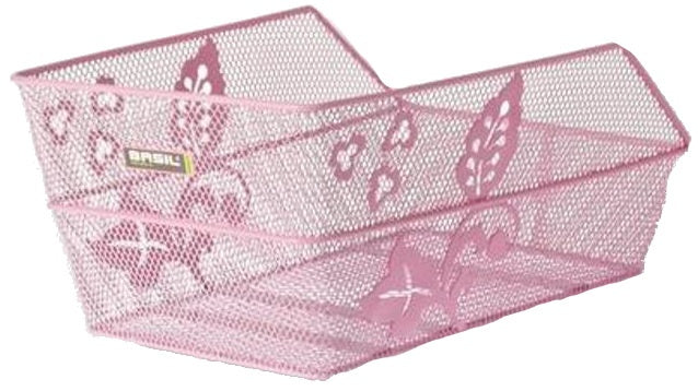 Fietsmand Basil Cento Flower met bagagedragerbevestiging 45 x 31 x 21 cm - roze