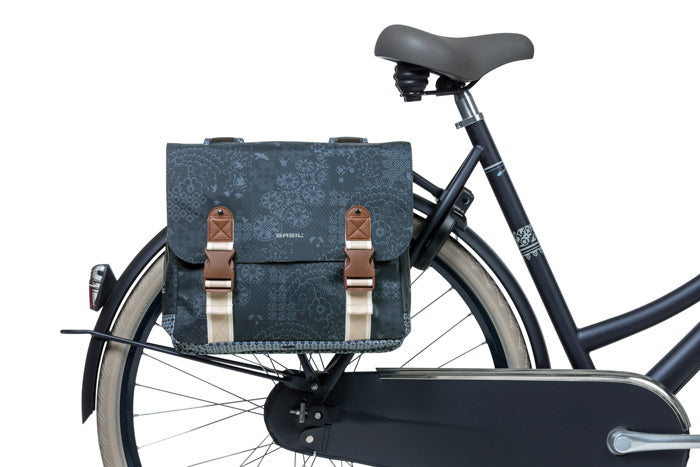 Dubbele fietstas Basil Boheme Carry All 35 liter 37 x 15 x 37 cm - blauw