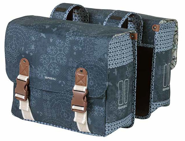 Dubbele fietstas Basil Boheme Carry All 35 liter 37 x 15 x 37 cm - blauw