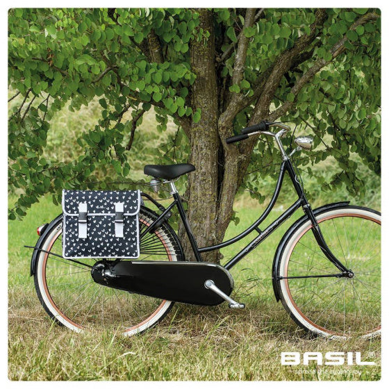Dubbele fietstas Basil Mara XL 35 liter 37 x 15 x 44 cm - heart dots
