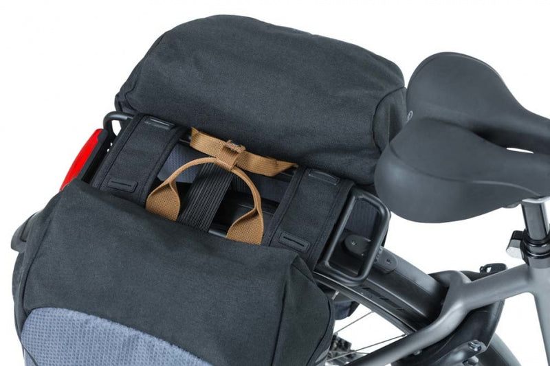 dubbele fietstas Miles 34L grijs/zwart - 17666