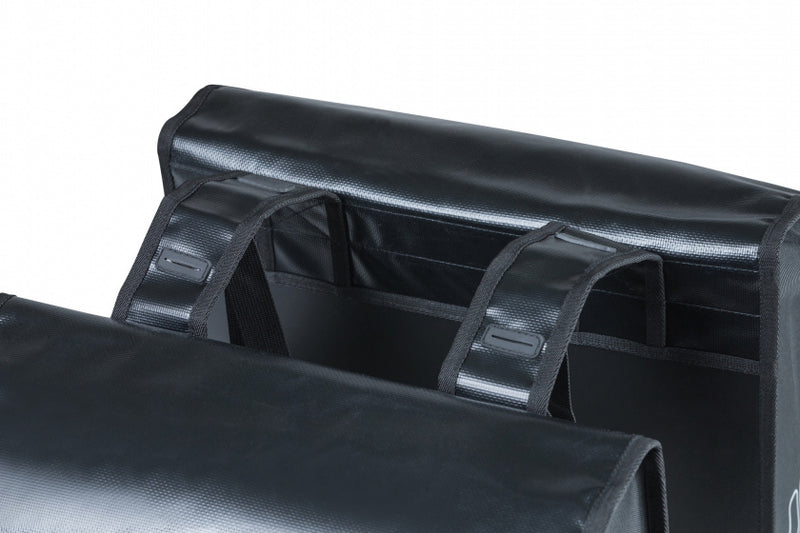 Dubbele fietstas Basil Urban Load 48 liter 41 x 18 x 46 cm - zwart reflective