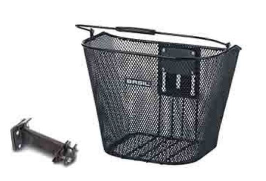 Fietsmand Basil Bremen met BasEasy stemholder 26 x 35 x 29 cm - zwart