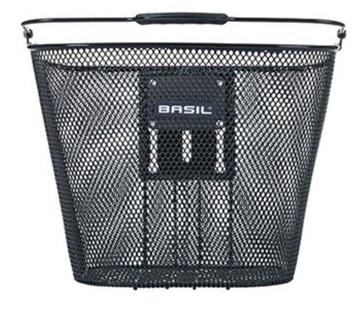 Fietsmand Basil Bremen met BasEasy stemholder 26 x 35 x 29 cm - zwart