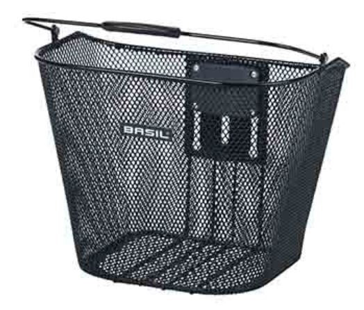 Fietsmand Basil Bremen met BasEasy stemholder 26 x 35 x 29 cm - zwart