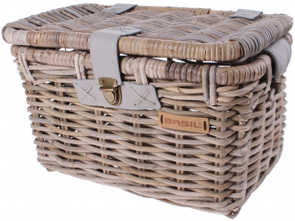 Rotan fietsmand Basil Denton medium 39 x  27 x 25 cm - nature grey