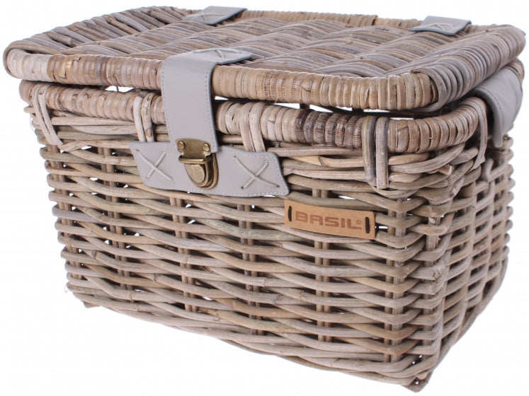 Rotan fietsmand Basil Denton medium 39 x  27 x 25 cm - nature grey