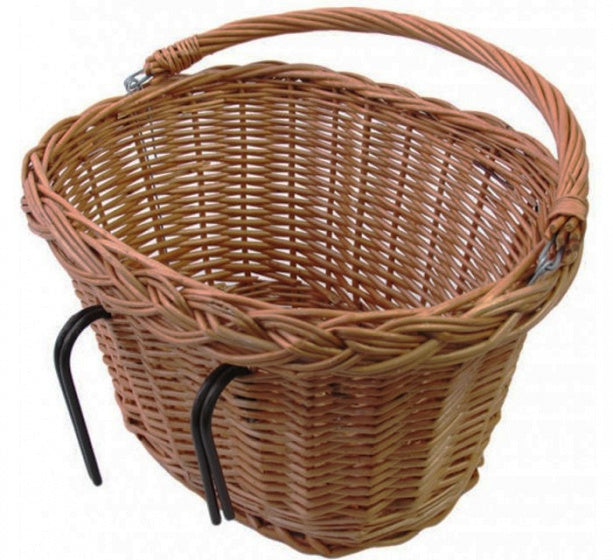 Rieten fietsmand Basil Denver groot 37 x 27 x 22 cm - naturel