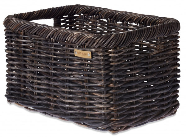 Rotan fietsmand Basil Noir L 31 liter 51 x 37 x 27 cm - zwart