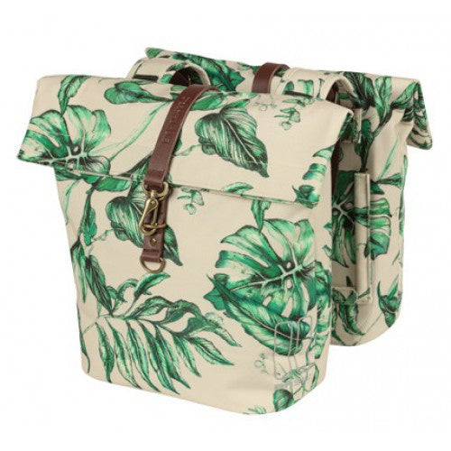 Dubbele fietstas Basil Ever-Green 28 tot 32 liter 28 x 16 x 35 cm - sandshell beige