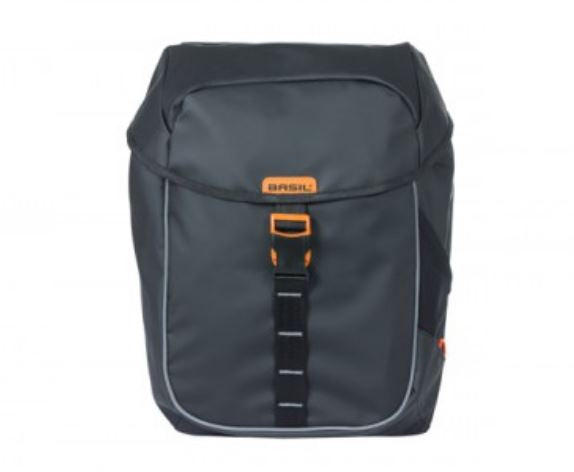 Dubbele fietstas MIK Basil Miles Tarpaulin 34 liter 34 x 16 x 43 cm - zwart/oranje