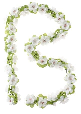 Bloemenstreng Basil Garland - wit