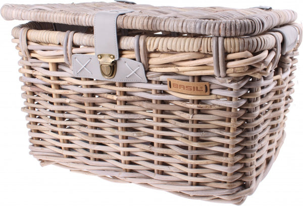 Rotan fietsmand Basil Denton large - nature grey