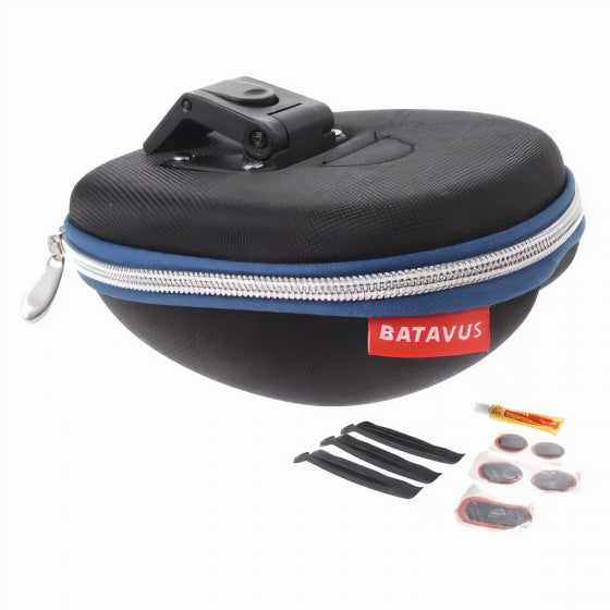 zadeltas met inhoud Klick 1,3 liter zwart/blauw