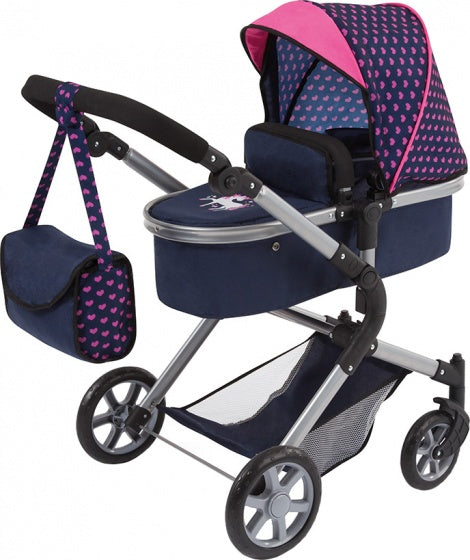 poppenwagen City Neo donkerblauw 75 cm