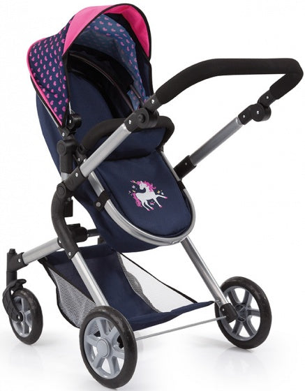 poppenwagen City Neo donkerblauw 75 cm