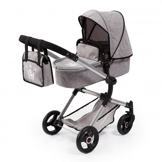 poppenwagen Combi Dolls Pram Vario grijs 86 cm