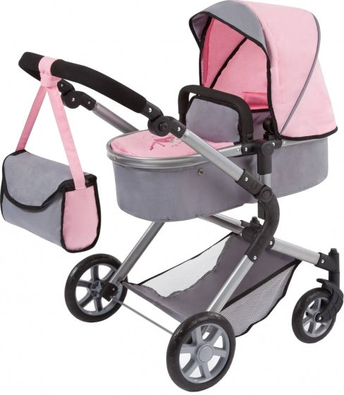 Bayer Poppenwagen Neo Star Grijs/lichtroze 75 Cm